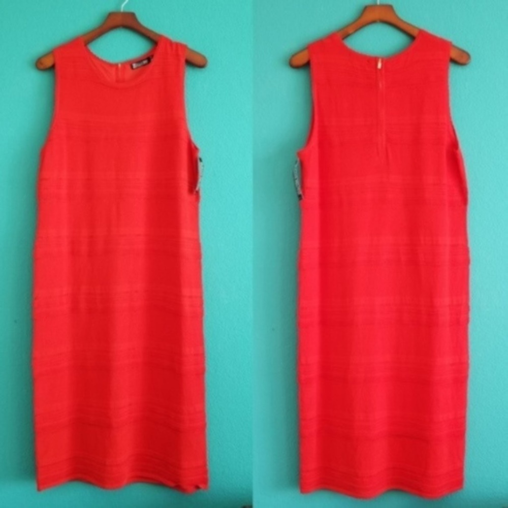 NWT New York & Co 7th Ave Red Rust Maxi Dress